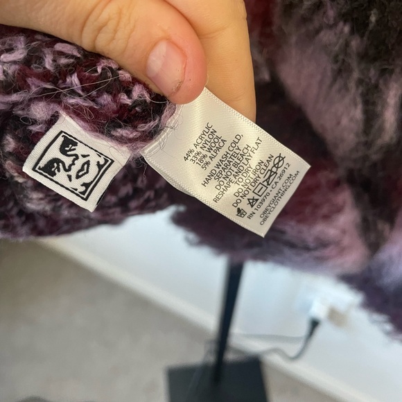 NWT OBEY|| AMOEBA Wool Fuzzy CARDIGAN, Size Large. urban outfitters - Picture 9 of 9